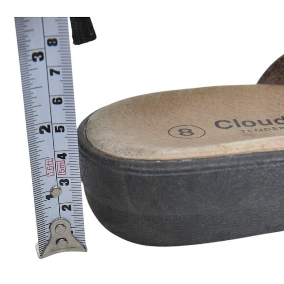 Cloud Lites Tender Tootsies Brown Leather Slide Sandals Velcro Slip On Size 8 - Picture 9 of 9